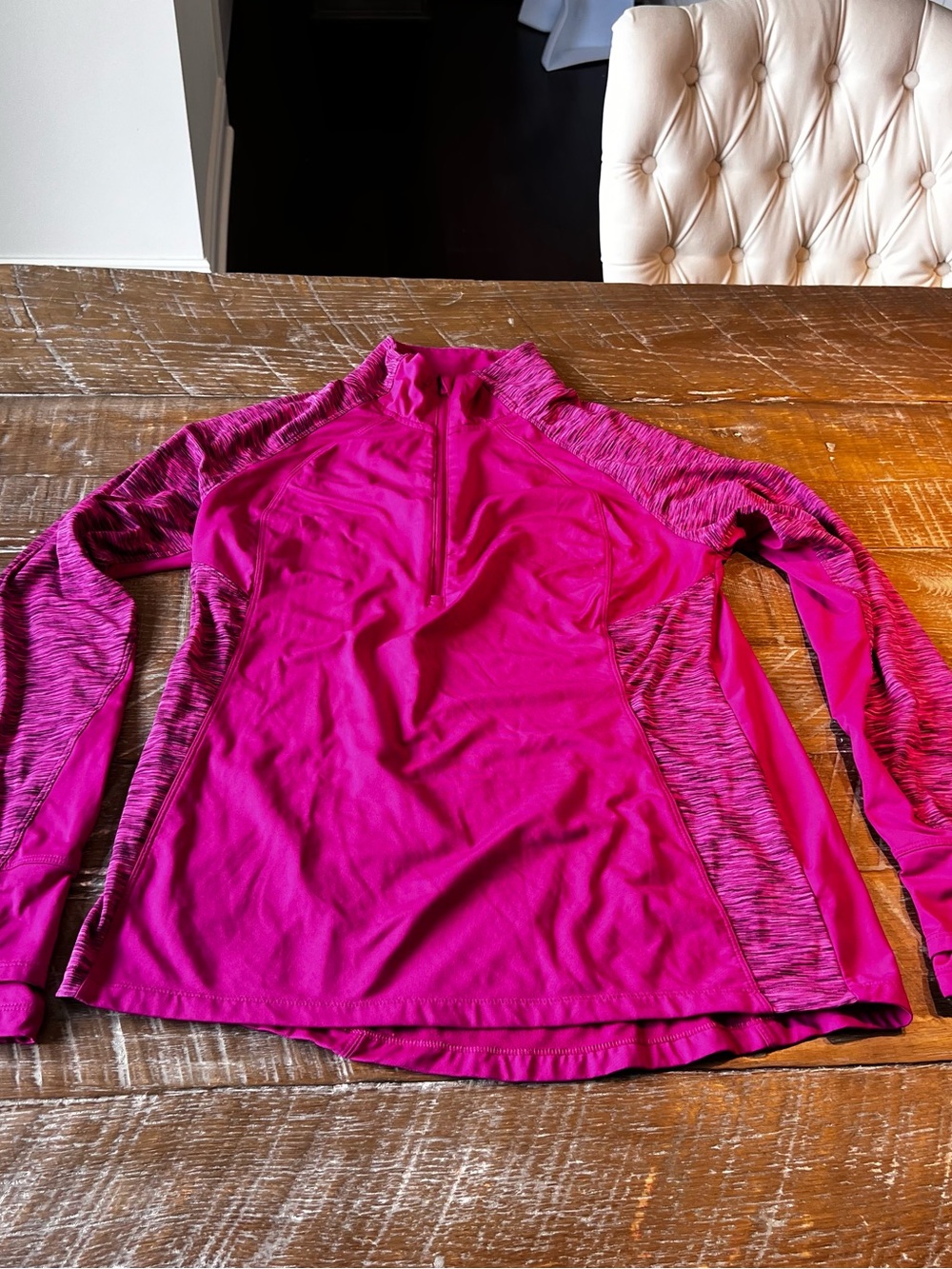 Danskin Now Women’s Fuchsia Quarter-Zip Active Pullover size medium thumbholes
